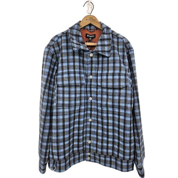 New BlankNYC Blue Plaid Jacket Mens M Not Your Average Joe Wool Blend Blank NYC - Picture 2 of 6